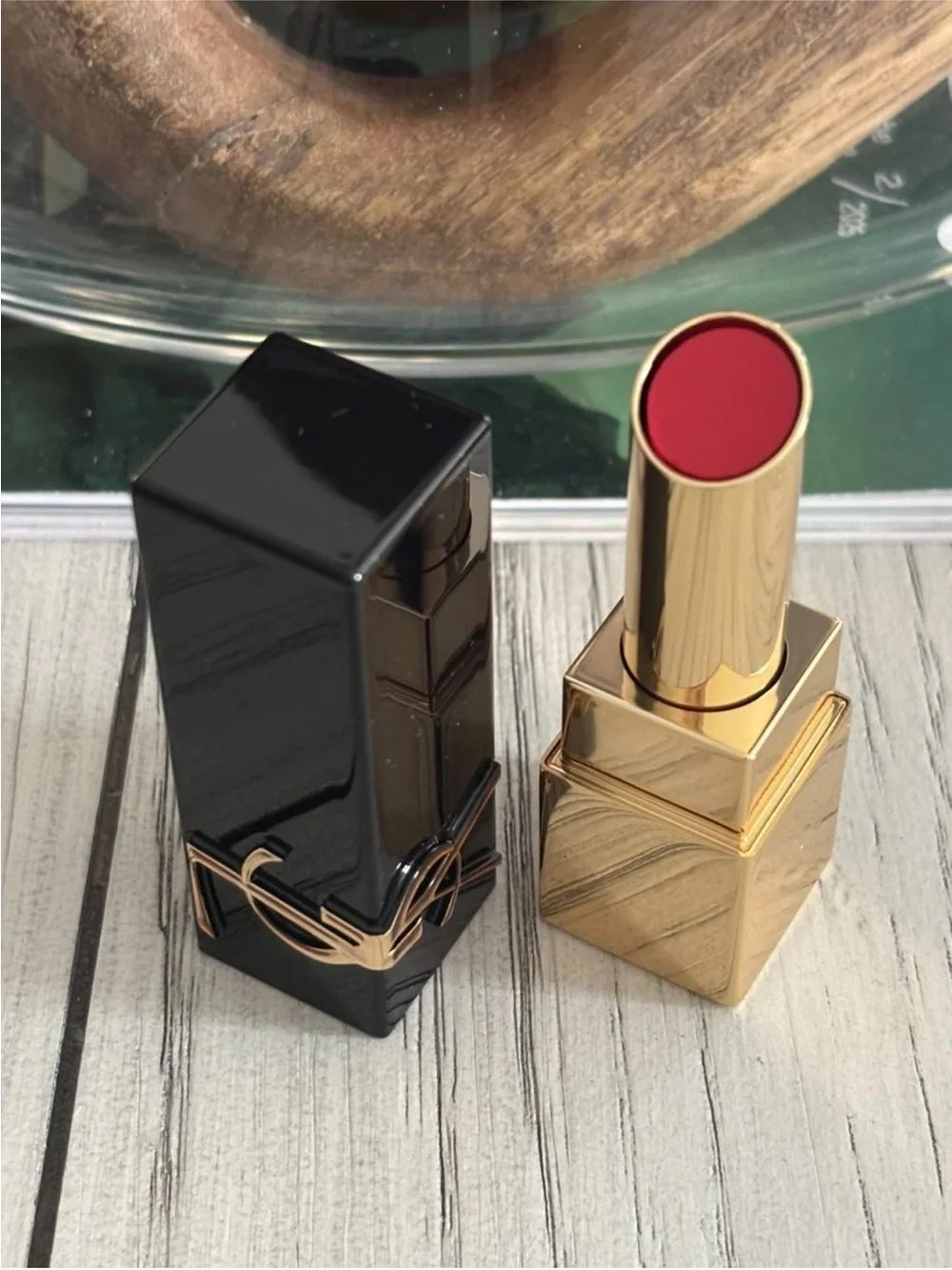 Yves Saint Laurent Red Lipstick in Gold Case - Women Makeup